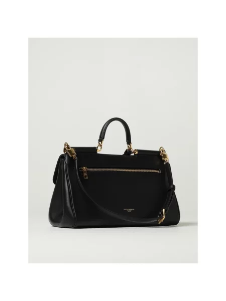 Torebka Dolce And Gabbana skórzana retro czarna