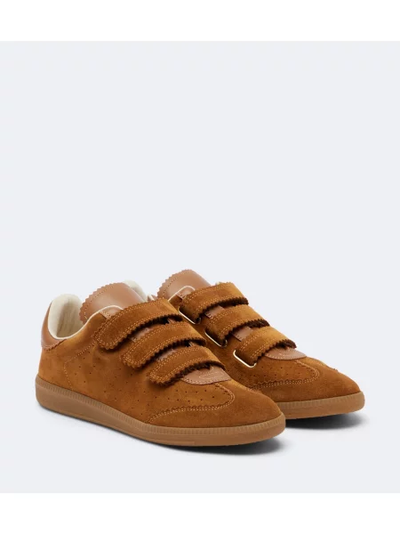 Sneakerși Isabel Marant din piele de căprioară maro