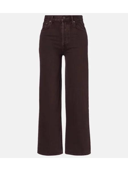 Blugi Agolde cu talie înaltă maro