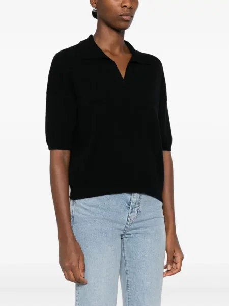 Tricou Gotha cu decolteu în V negru