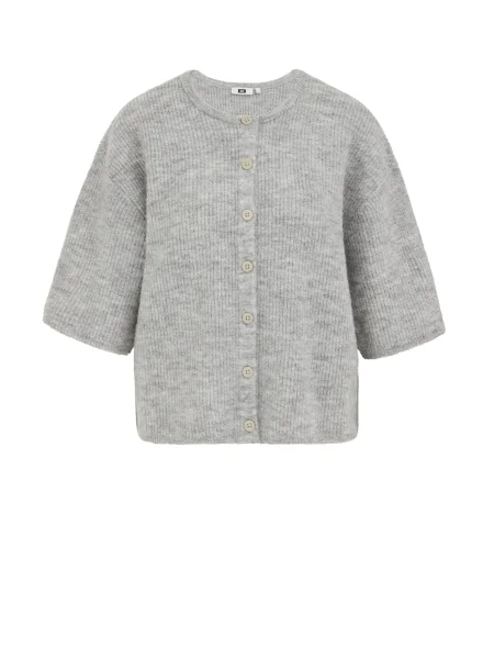 WE Fashion Geacă tricotată deschis gri