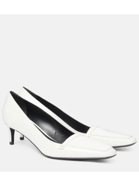 Pantofi cu toc Khaite din piele alb