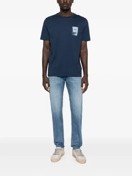 Tricou Boss cu imagine albastru