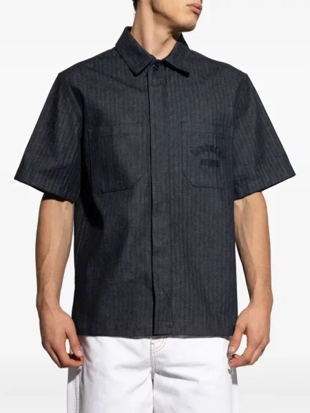 Риза Givenchy бродирана с десен рибена кост синьо