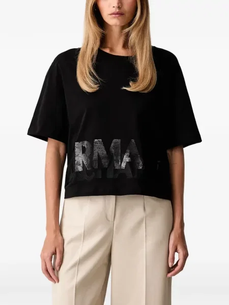 Tricou Armani Exchange cu paiete negru