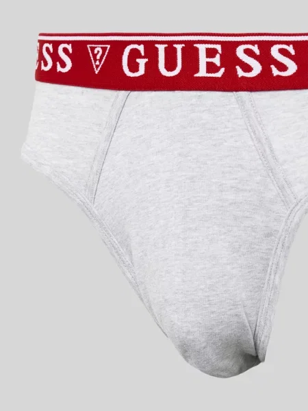 Slipy z elastycznym z logo model ‘BRIAN’ Guess pomarańczowe