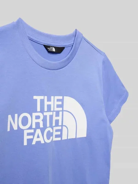 Koszulka z nadrukiem logo krój regular fit The North Face błękitna