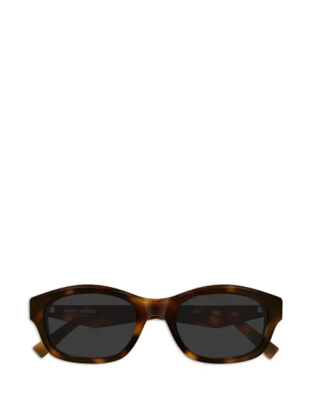 Ochelari de soare Saint Laurent Eyewear cu imprimeu geometric maro