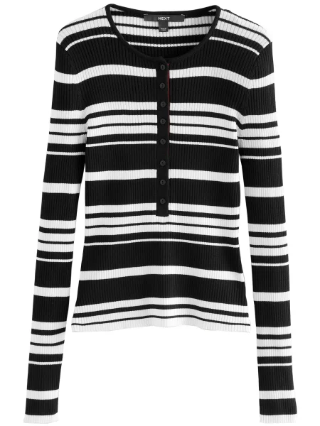 Next Svetr černá bílá