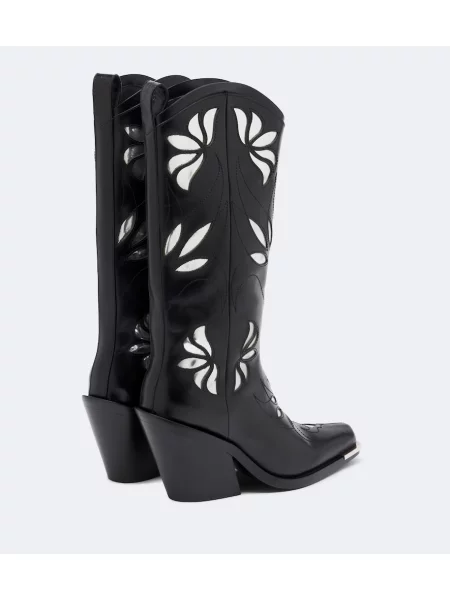 Botine Rabanne din piele negru