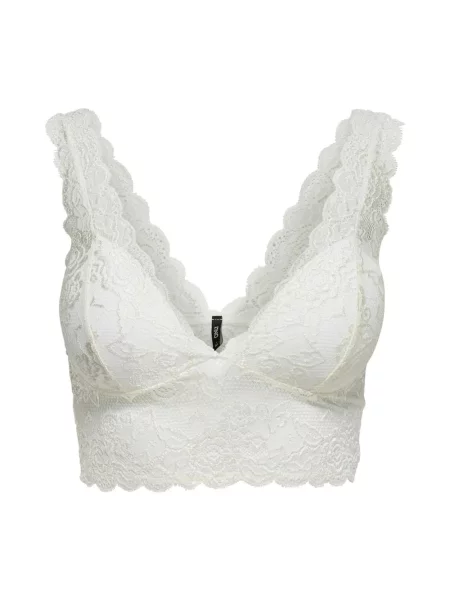 Biustonosz typu bralette z obszyciem z koronki model ‘CHLOE’ Only biały