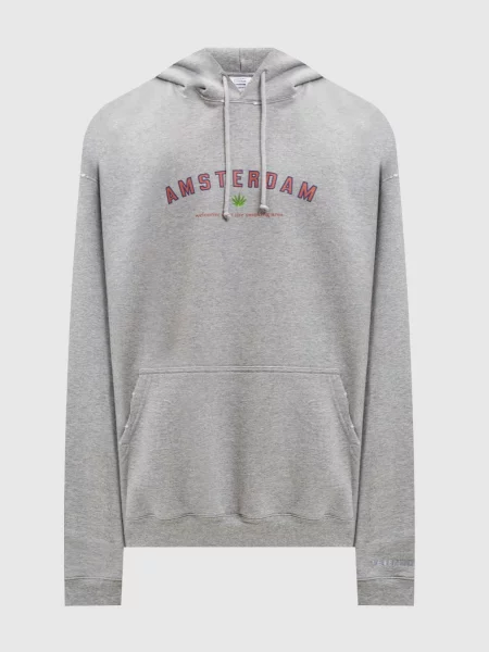 Меланжевое худи Vetements серое