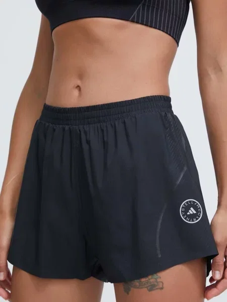 Adidas by Stella McCartney pantaloni scurți de alergare TruePace cu imprimeu high waist negru