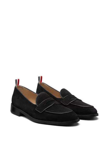 Pantofi loafer Thom Browne din piele de căprioară negru