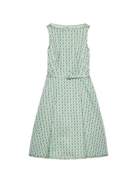 Rochie Prada cu model floral cu imagine verde