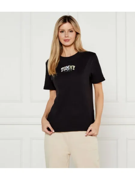 Tommy Jeans Tricou VARSITY | negru