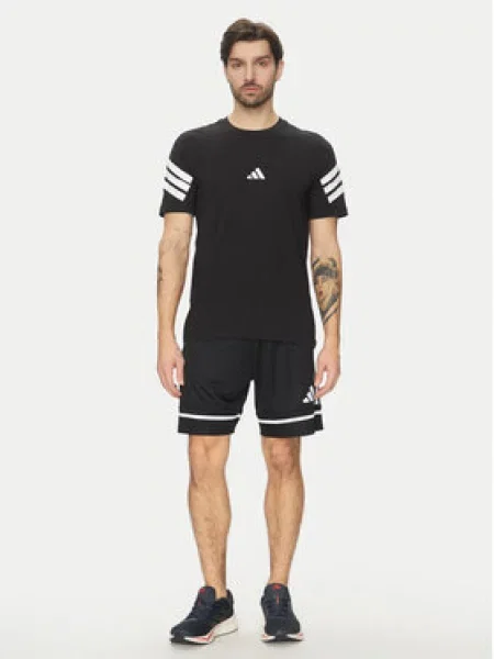 Pruhované tričko Adidas černé