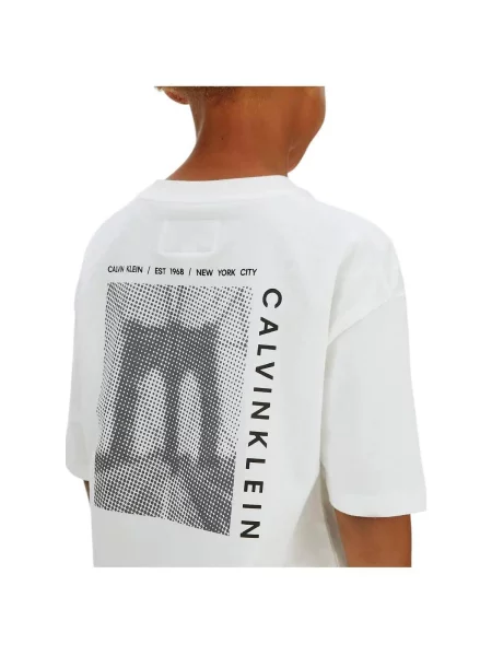 Tricou copii Calvin Klein Jeans alb