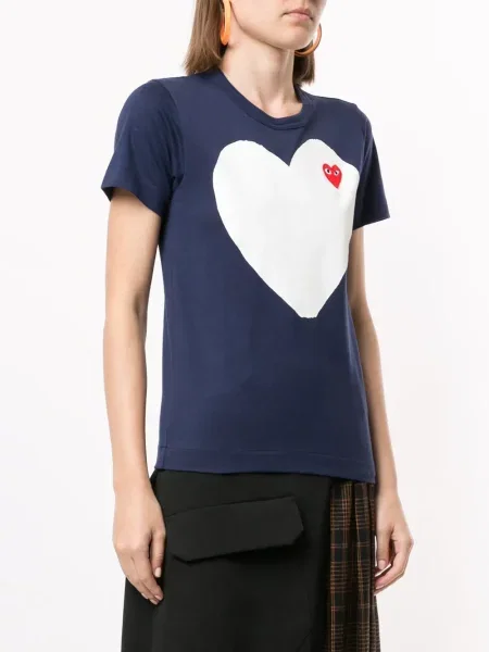 Tričko Comme Des Garçons Play s potiskem modré