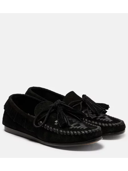 Велурени мокасини Isabel Marant с ресни черно