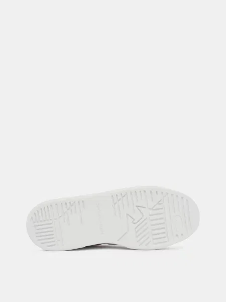 Кожаные кеды Emporio Armani серые
