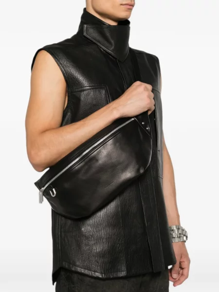 Cu centură curea Rick Owens din piele negru