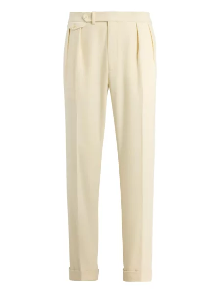 Pantaloni Ralph Lauren Purple Label de lână plisate violet