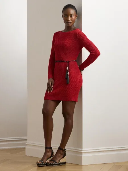 LAUREN RALPH LAUREN Rochie tricotată roșu