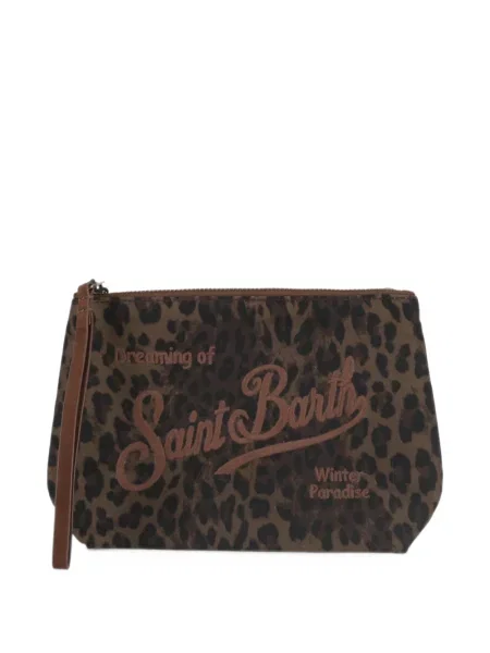 Geantă plic Mc2 Saint Barth cu imagine cu model leopard maro