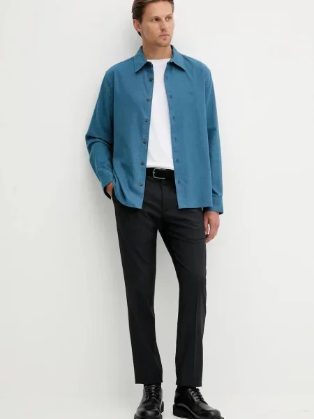 Calvin Klein Cămașă MELANGE albastru