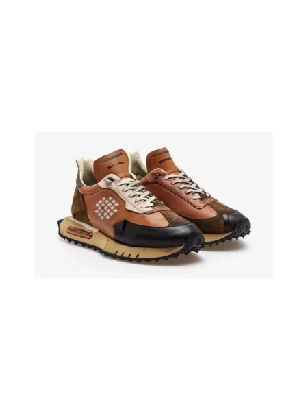 Sneakersy Be Positive skórzane brązowe