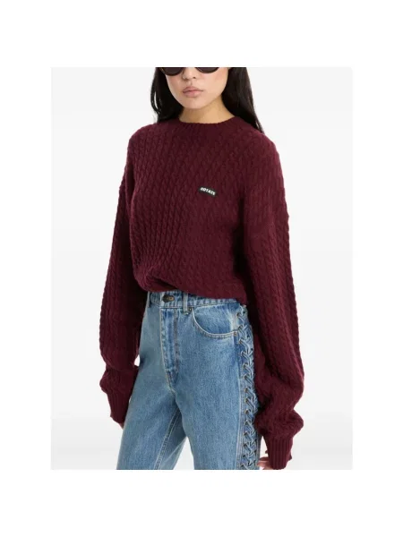 Rotate sweter wełniany czerwony