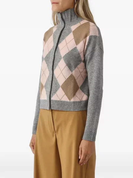 Cardigan Max Mara cu model argyle gri