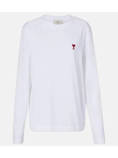 Tricou Ami Paris din jerseu alb