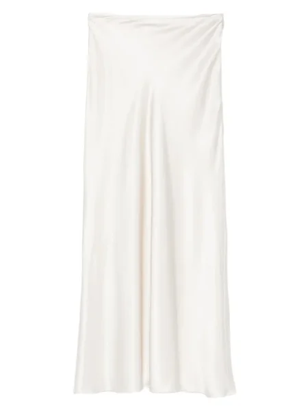 Fustă midi Manuri până la genunchi alb