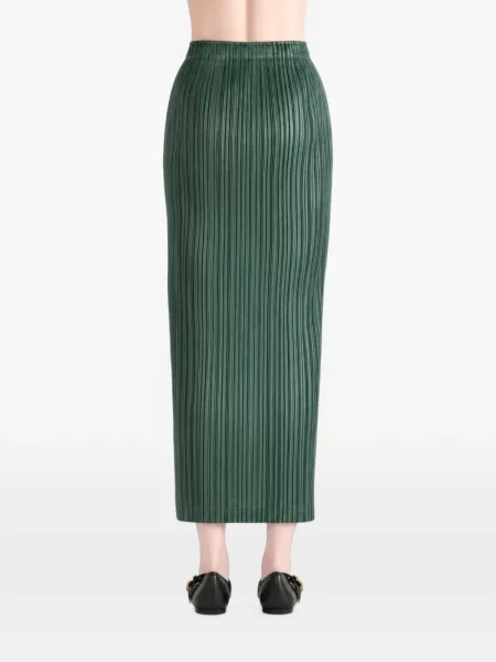 Fustă midi Pleats Please Issey Miyake verde