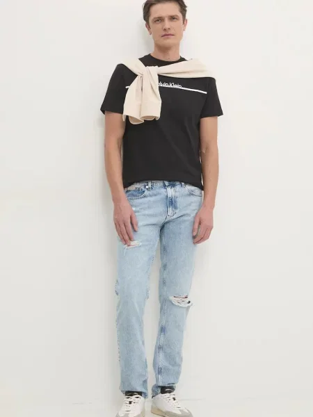 Kavbojke Calvin Klein Jeans modra