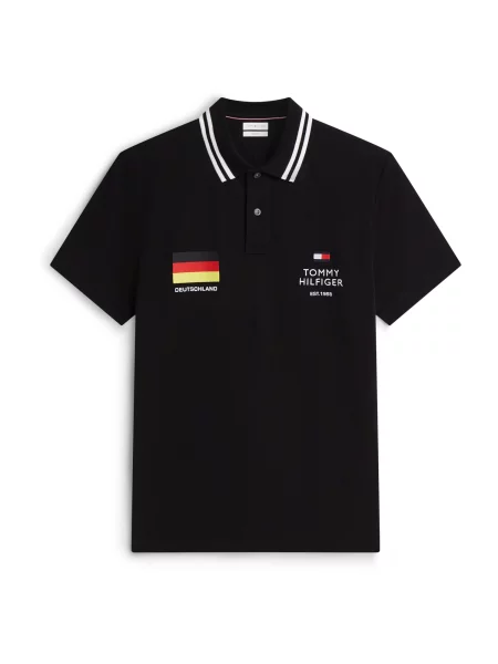 TOMMY HILFIGER Tricou STANDARD COUNTRY GER galben / roșu / negru alb