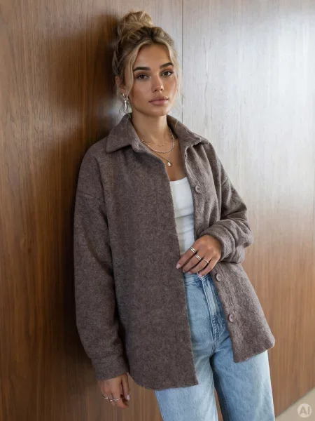 Kurtka koszulowa oversize Dstreet szara