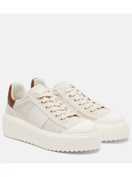 Usnjene superge Hogan s črtami bela