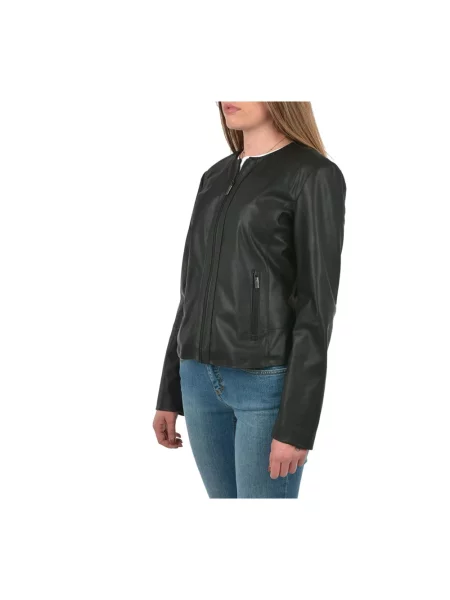 Kurtka skórzana Armani Exchange biker czarna