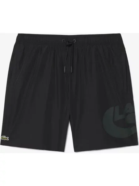 Kąpielówki Lacoste Mid Length Printed ciemnozielony S czarny