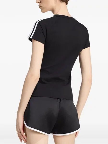 Geacă de blugi Adidas cu broderie cu dungi alergare albastru
