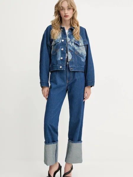 Talia proste jeansy Pinko z wysoką talią niebieskie