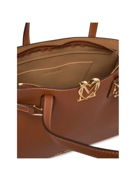 Shopperka Love Moschino z logo brązowa