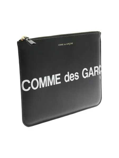 Torebka Comme Des Garcons skórzana z logo czarna