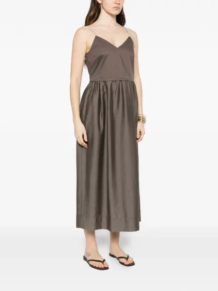 Rochie midi Peserico fără mâneci maro