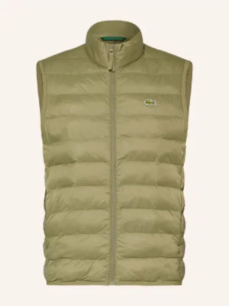 Lacoste Prošívaná Vesta olivová