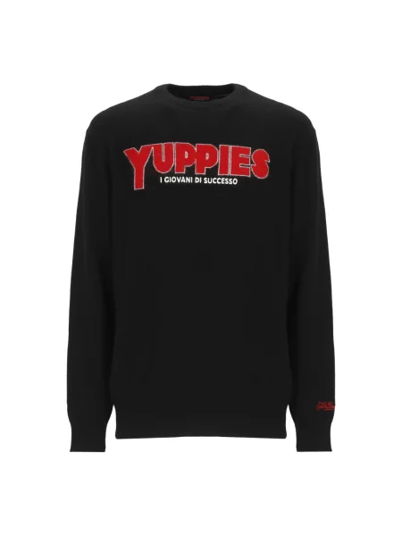 Sweter Mc2 Saint Barth z okrągłym dekoltem elegancki czarny