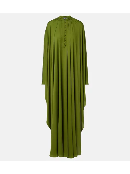 Rochie Tom Ford de mătase drapată verde
